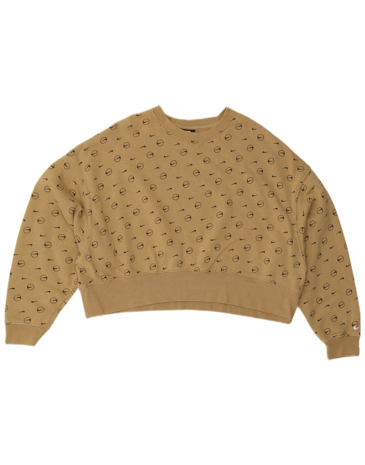 Pulover NIKE pentru femei oversized Crop Graphic Pulover UK 10 Mic Kaki
