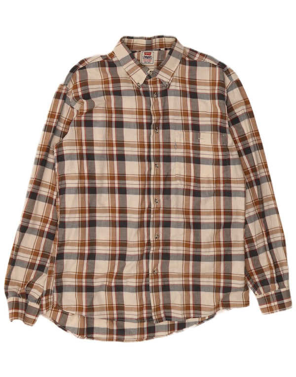 Cămașă de flanel pentru bărbați Levi's, în carouri mari, bej