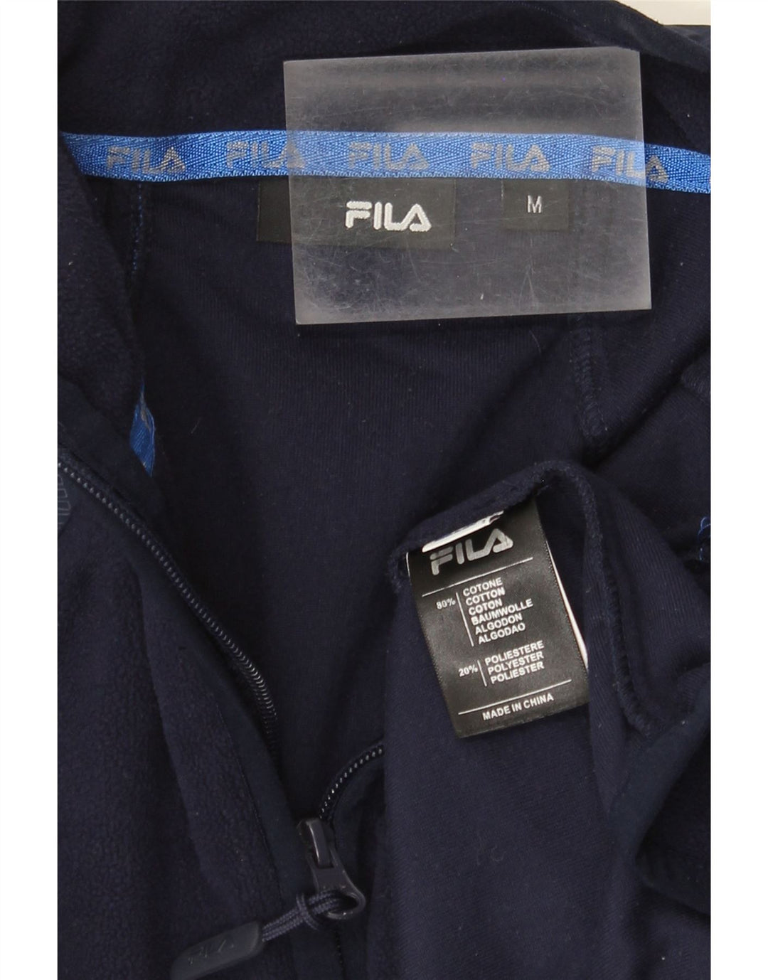 Jachetă pentru bărbați Fila Fleece UK 38 Medium, bleumarin, bumbac color bloc