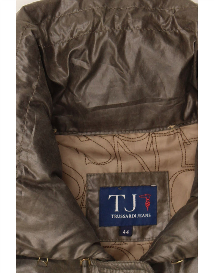 TRUSSARDI JEANS Womens Padded Coat IT 44 Medium Brown Vintage Trussardi Jeans and Second-Hand Trussardi Jeans from Messina Hembry 