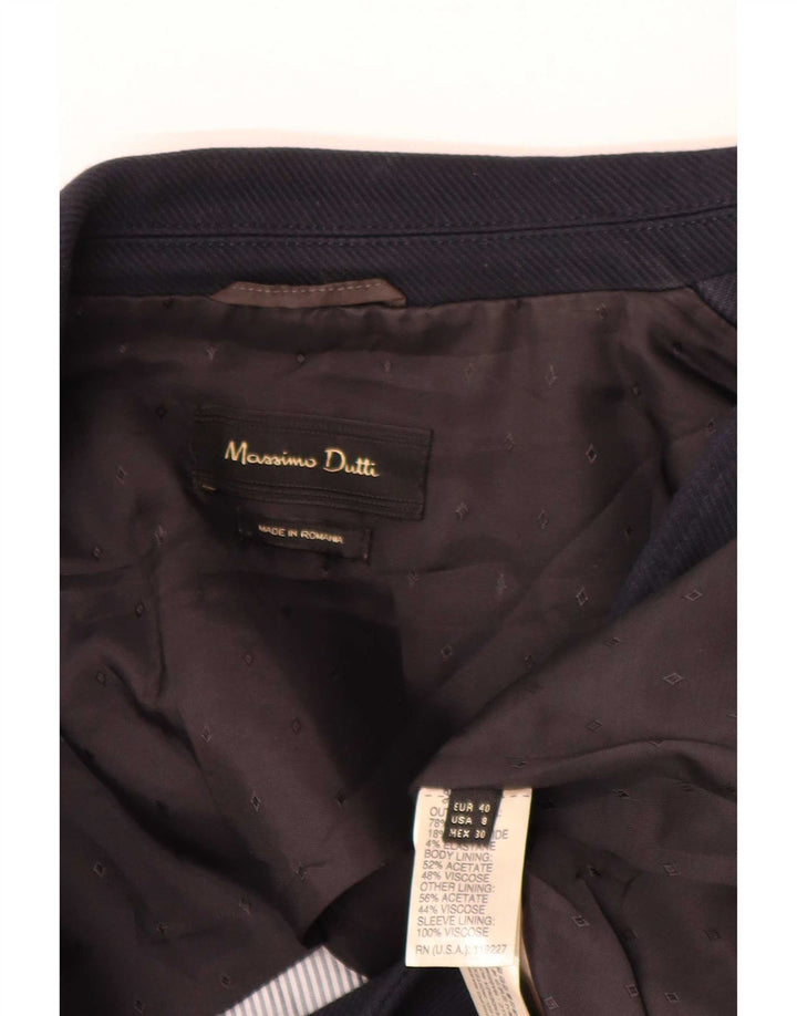 Massimo Dutti Jachetă Blazer Femei 1 Buton EU 40 Mediu Bumbac Bleumarin