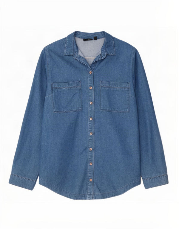 Cămașă de blugi Topshop pentru femei UK 14, mare, albastru, bumbac