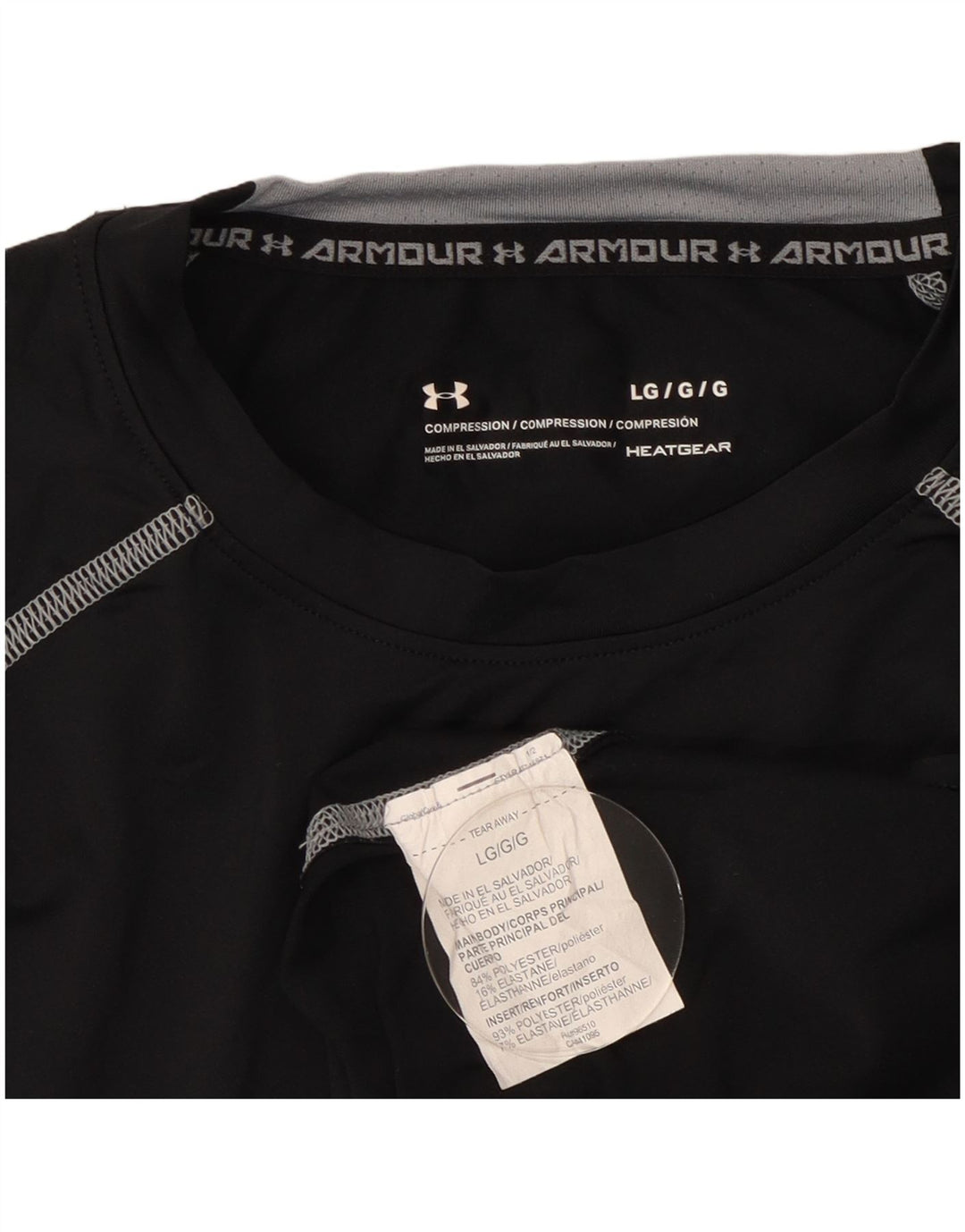 Under Armour Heat Gear Top cu mânecă lungă, mare, negru, poliester