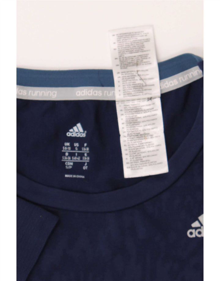 Tricou Adidas Running pentru femei cu model abstract Top UK 8/10 Small Bleumarin