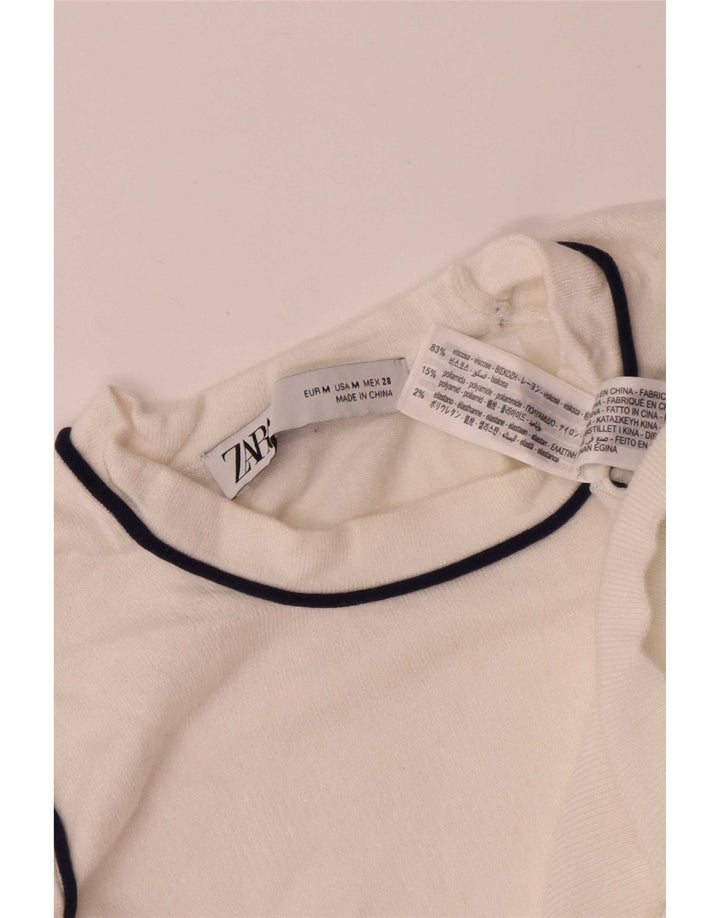 Zara Womens Vest Tank Top UK 12 Medium White Viscose