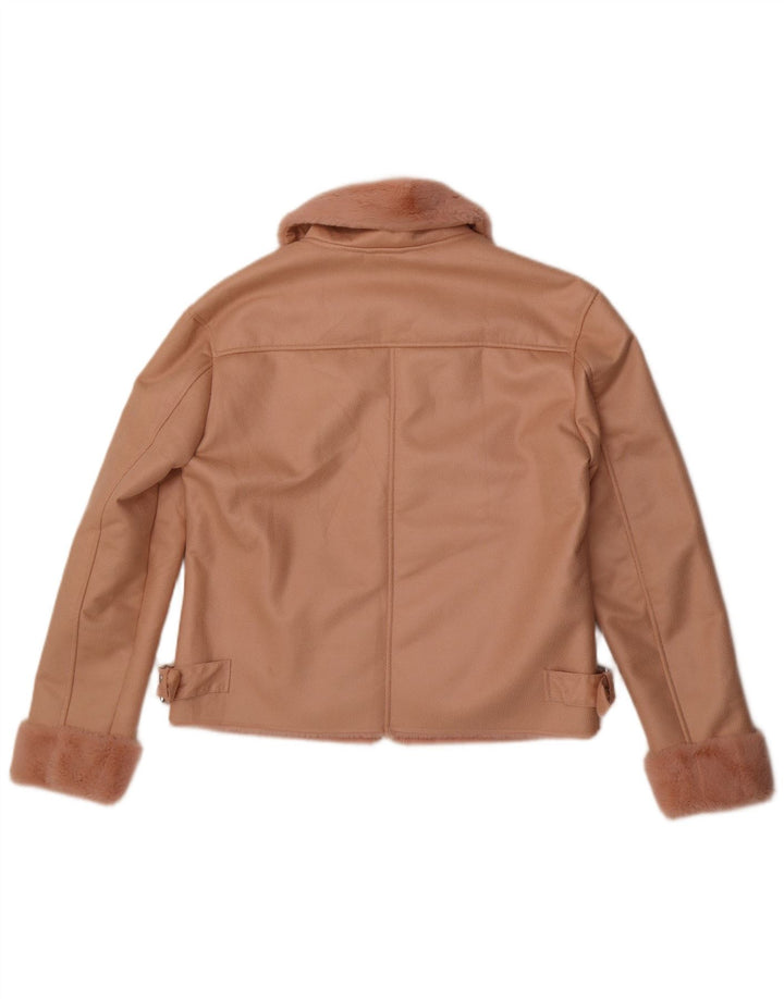 Jachetă Sherpa din piele sintetică Guess pentru femei UK 12 Poliester roz mediu