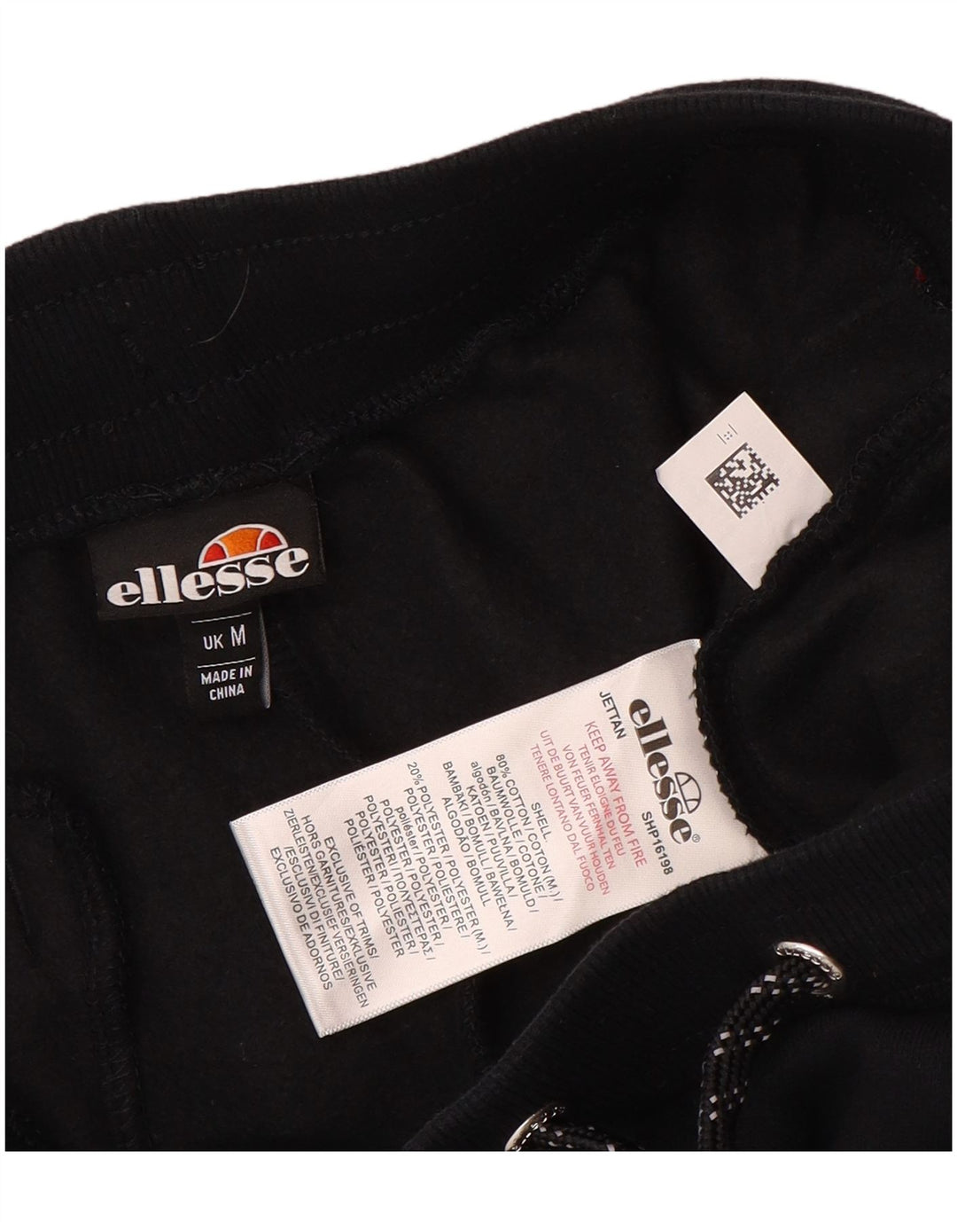 Pantaloni de trening grafic pentru bărbați Ellesse Pantaloni de jogging, bumbac mediu negru