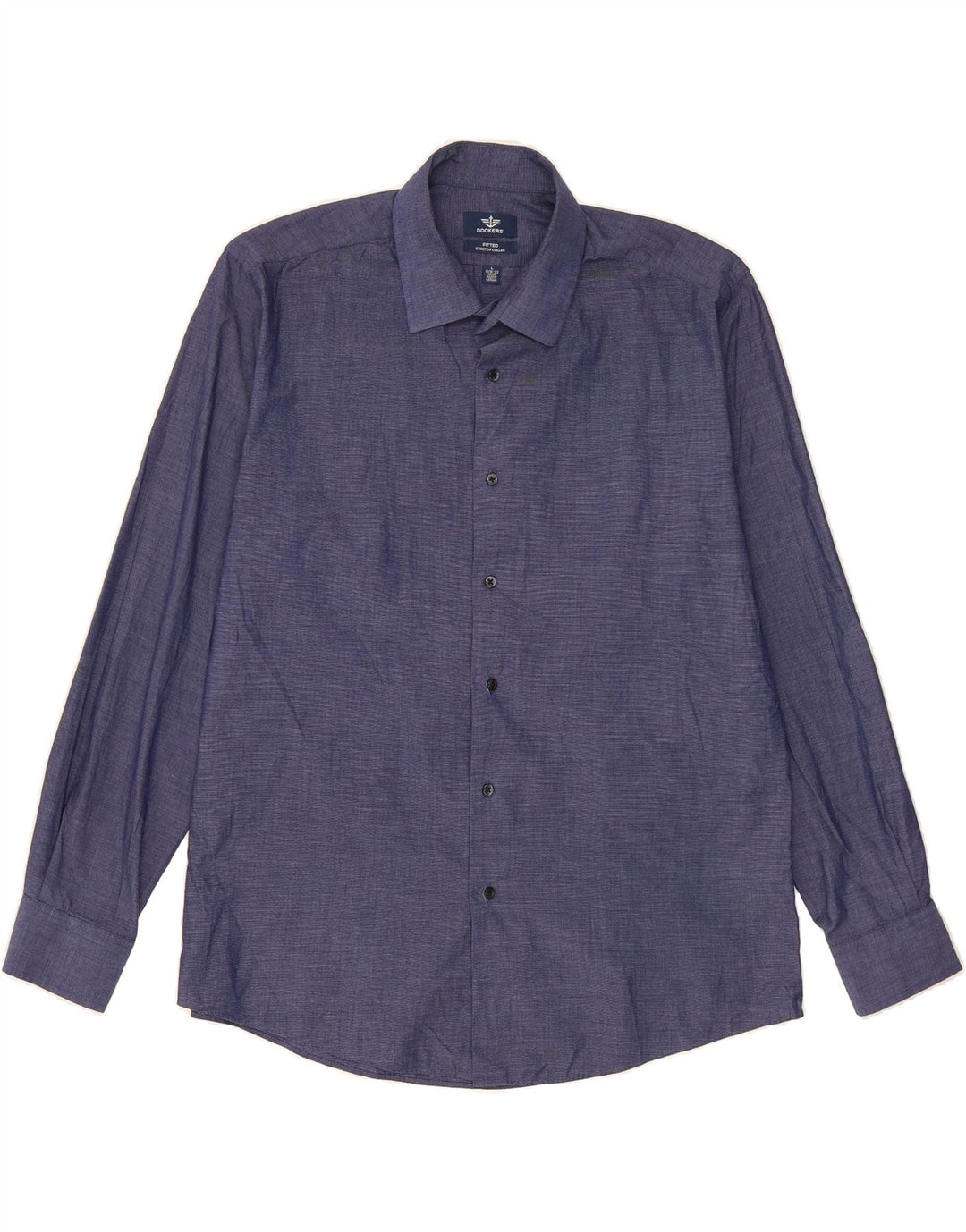 DOCKERS Mens Shirt Size 16 1/2 Large Navy Blue Cotton Vintage Dockers and Second-Hand Dockers from Messina Hembry 