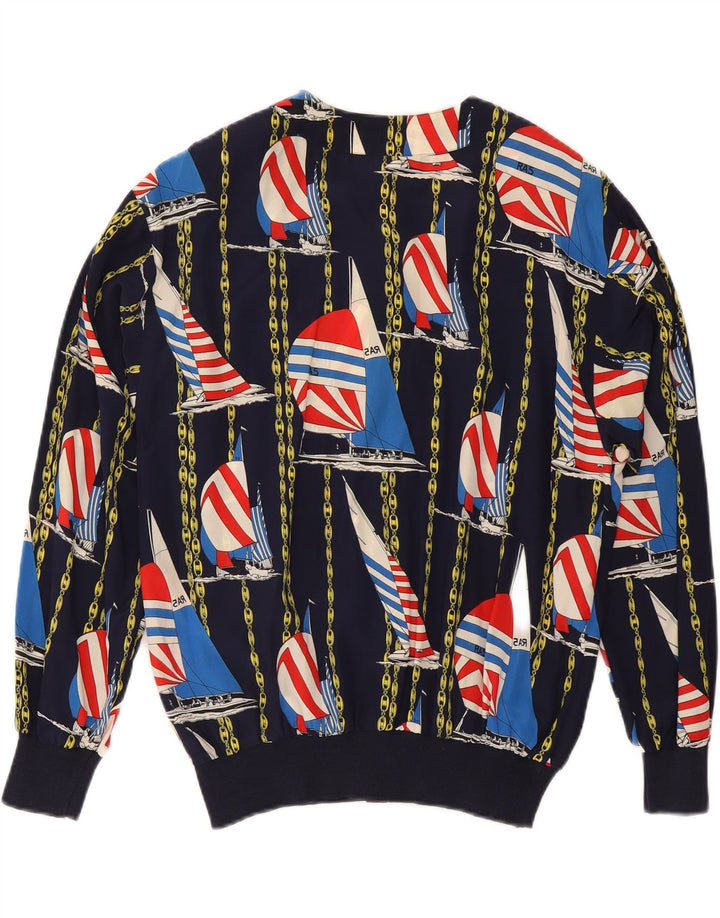 Jachetă bomber pentru femei AGENDA cu model abstract IT 42 Mătase medie bleumarin