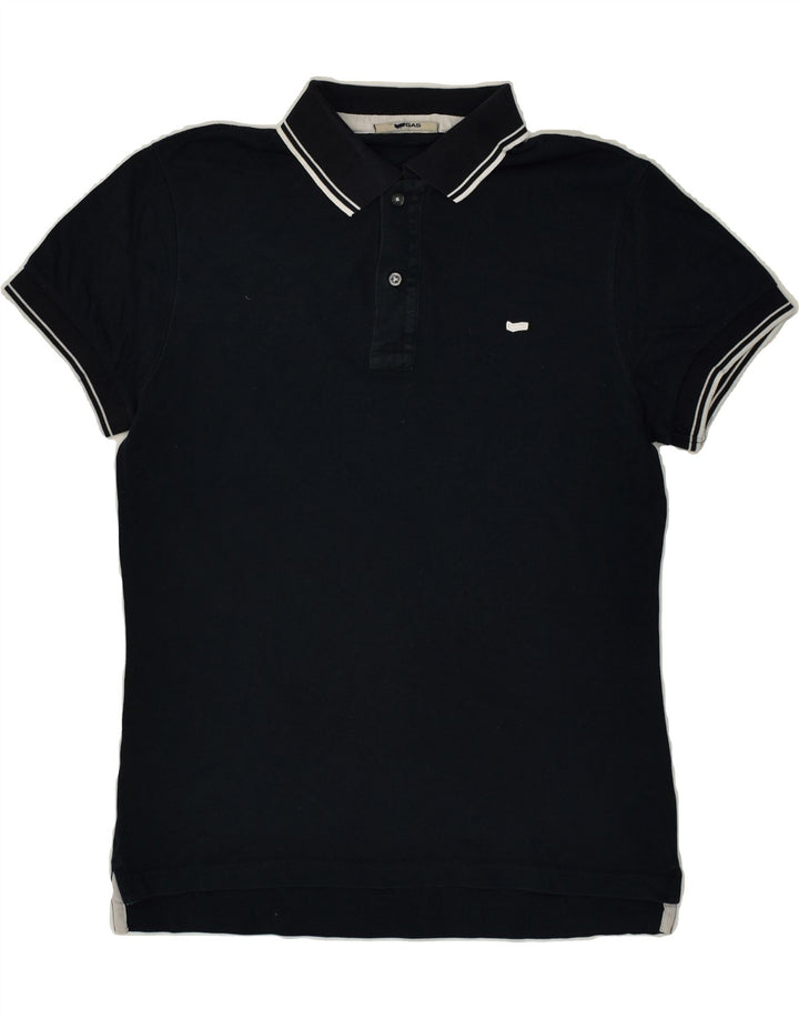 GAS Mens Polo Shirt Medium Navy Blue | Vintage Gas | Thrift | Second-Hand Gas | Used Clothing | Messina Hembry 