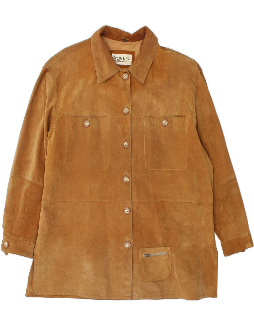 PEEK & CLEPPENBURG Womens Oversized Suede Overcoat EU 42 Large Brown Vintage Peek & Cleppenburg and Second-Hand Peek & Cleppenburg from Messina Hembry 