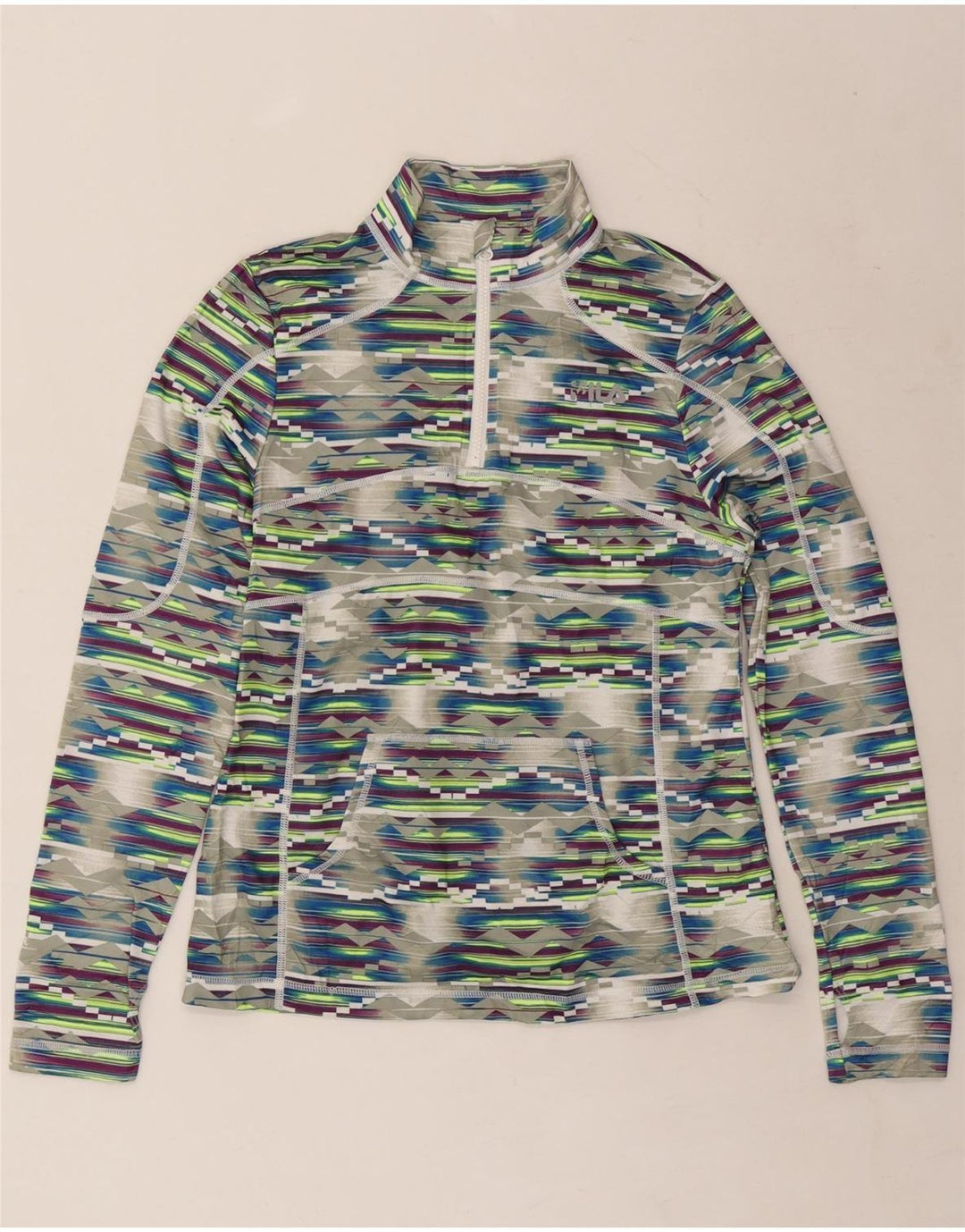 Top de trening FILA Pulover pentru femei UK 12 Medium Multicolor Geometric