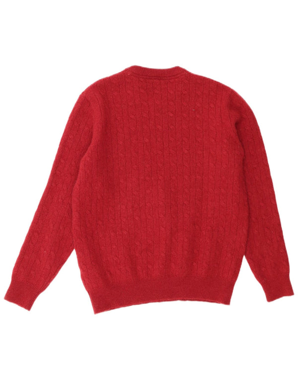 Crew Clothing Pulover pentru bărbați cu gât, lână de miel roșie medie