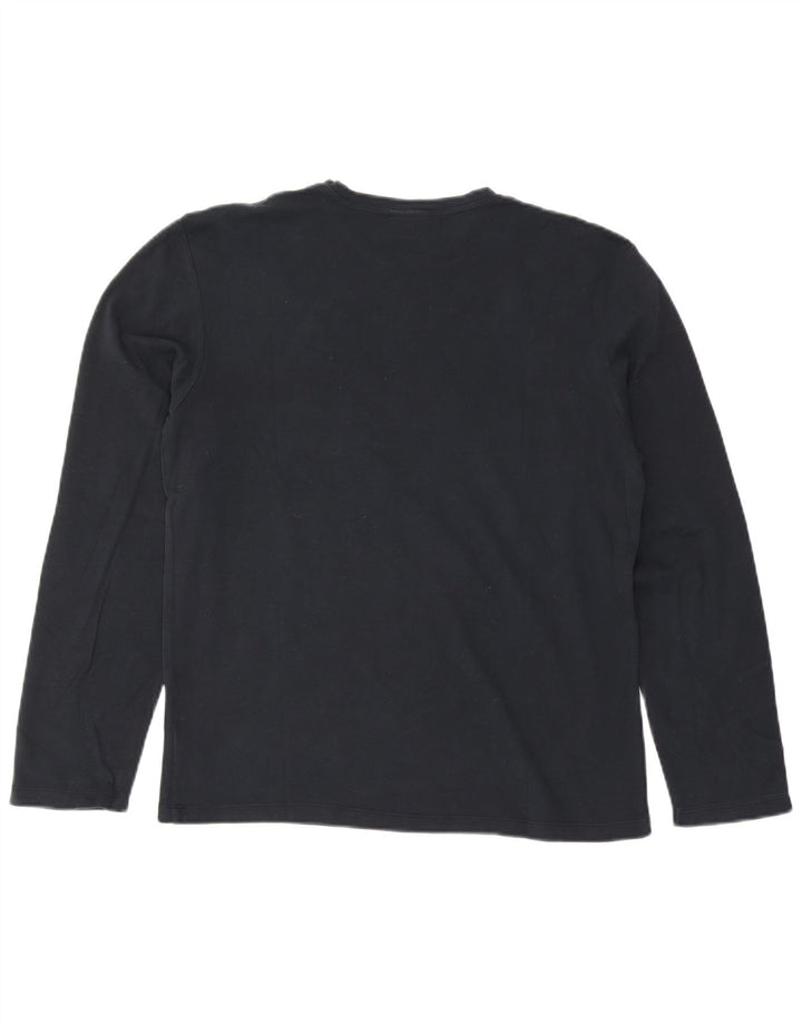 Trussardi Top pentru bărbați cu mânecă lungă mare, bleumarin, bumbac cu dungi