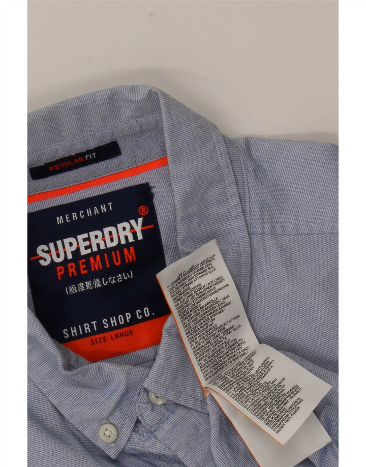 Cămașă Superdry pentru bărbați, cu tăiere obișnuită, mare, albastru, cu dungi