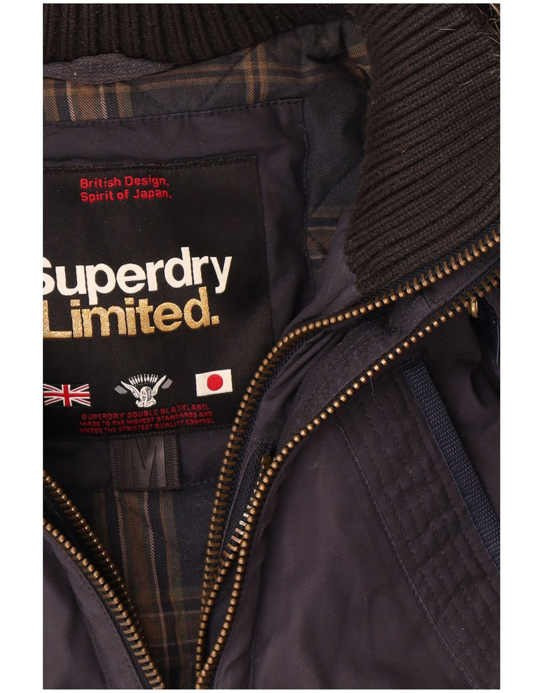 Jachetă Windbreaker pentru femei cu glugă Superdry UK 14 Medium bleumarin bumbac