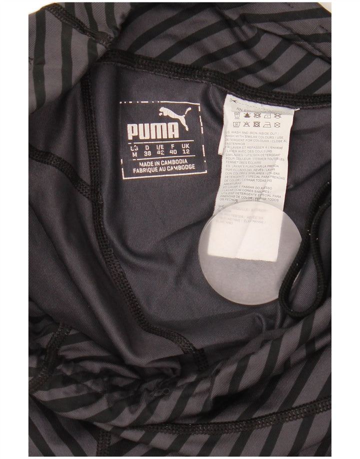 Leggings Capri Puma pentru femei UK 12 Poliester cu dungi gri medii