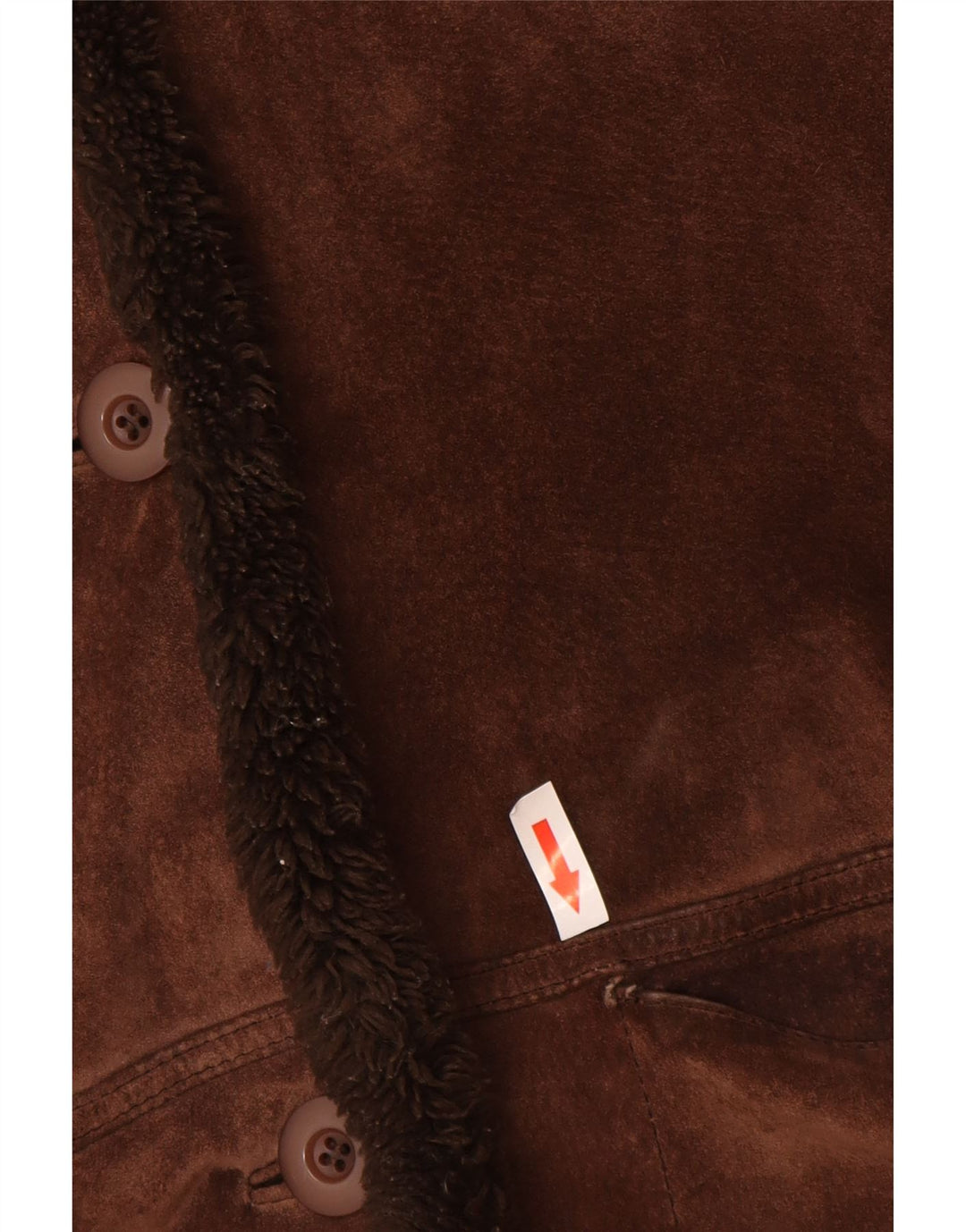 Palton supradimensionat din piele vintage pentru femei UK 10, maro, mic