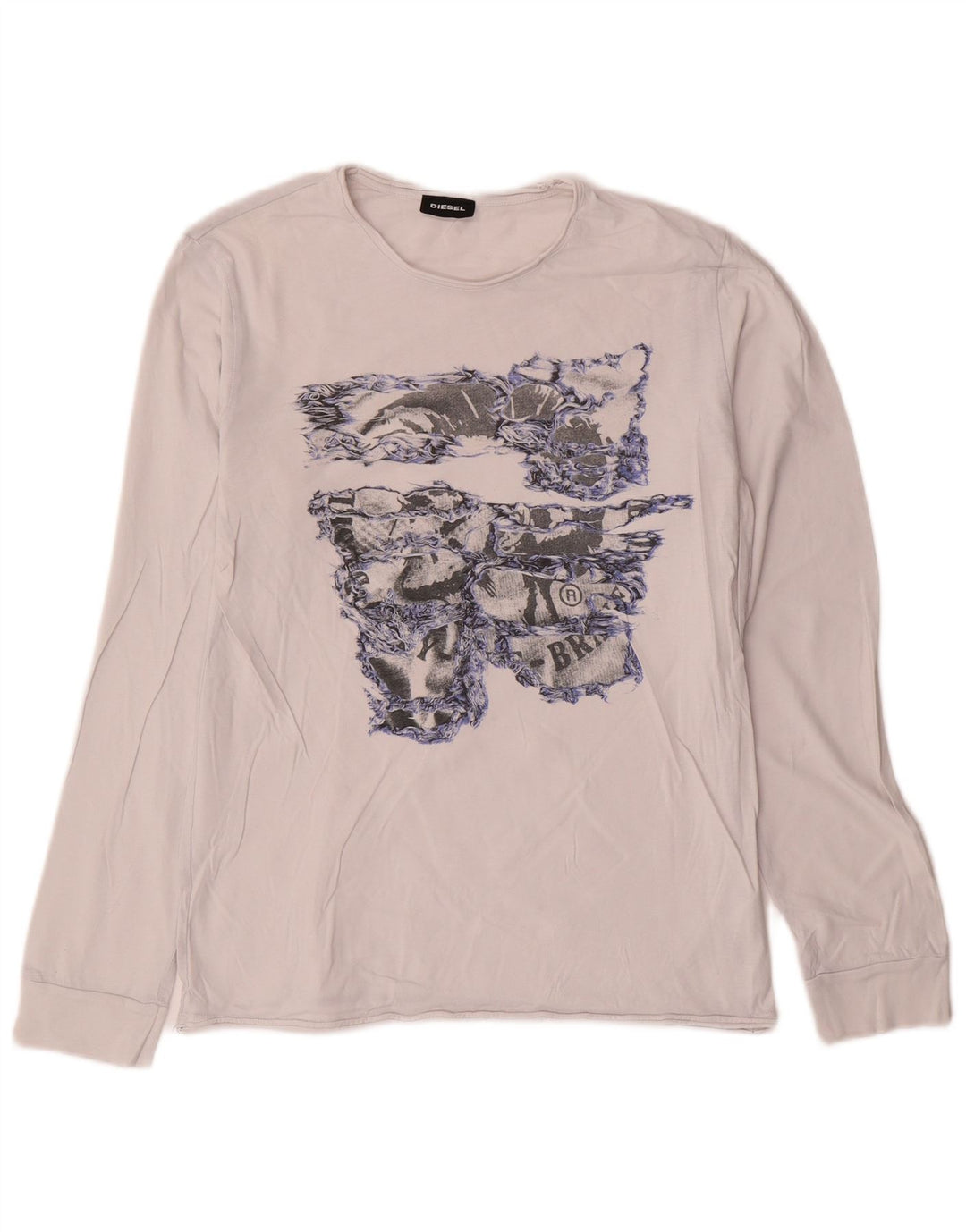 Diesel Fete Top grafic cu mânecă lungă 15-16 ani bumbac alb