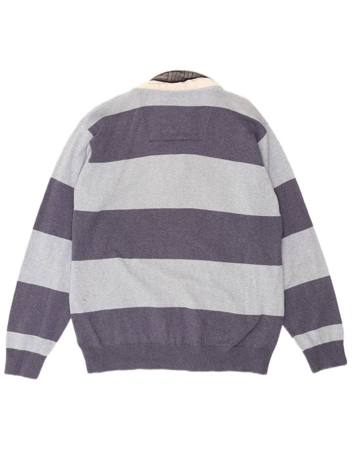Tricou polo pentru bărbați Marks & Spencer Blue Harbour Rugby, cu dungi albastre medii