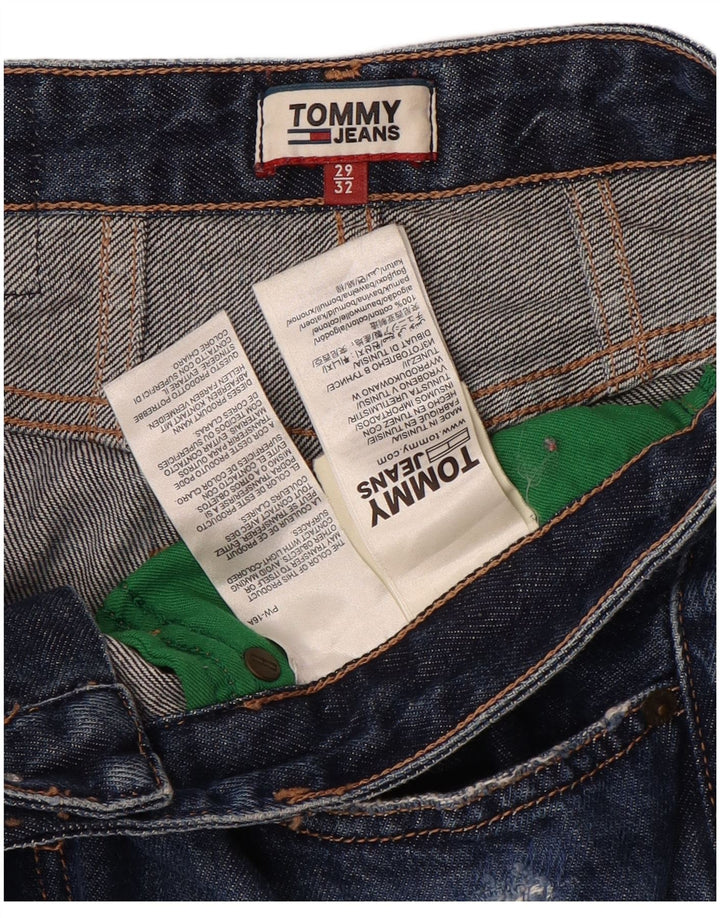 Blugi conici cu talie înaltă Tommy Hilfiger pentru femei L29 L27 Albastru