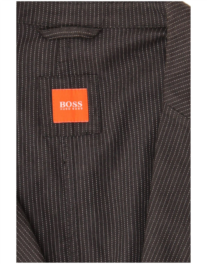 Blazer pentru bărbați HUGO BOSS cu 2 nasturi, UK 42 XL, gri cu dungi