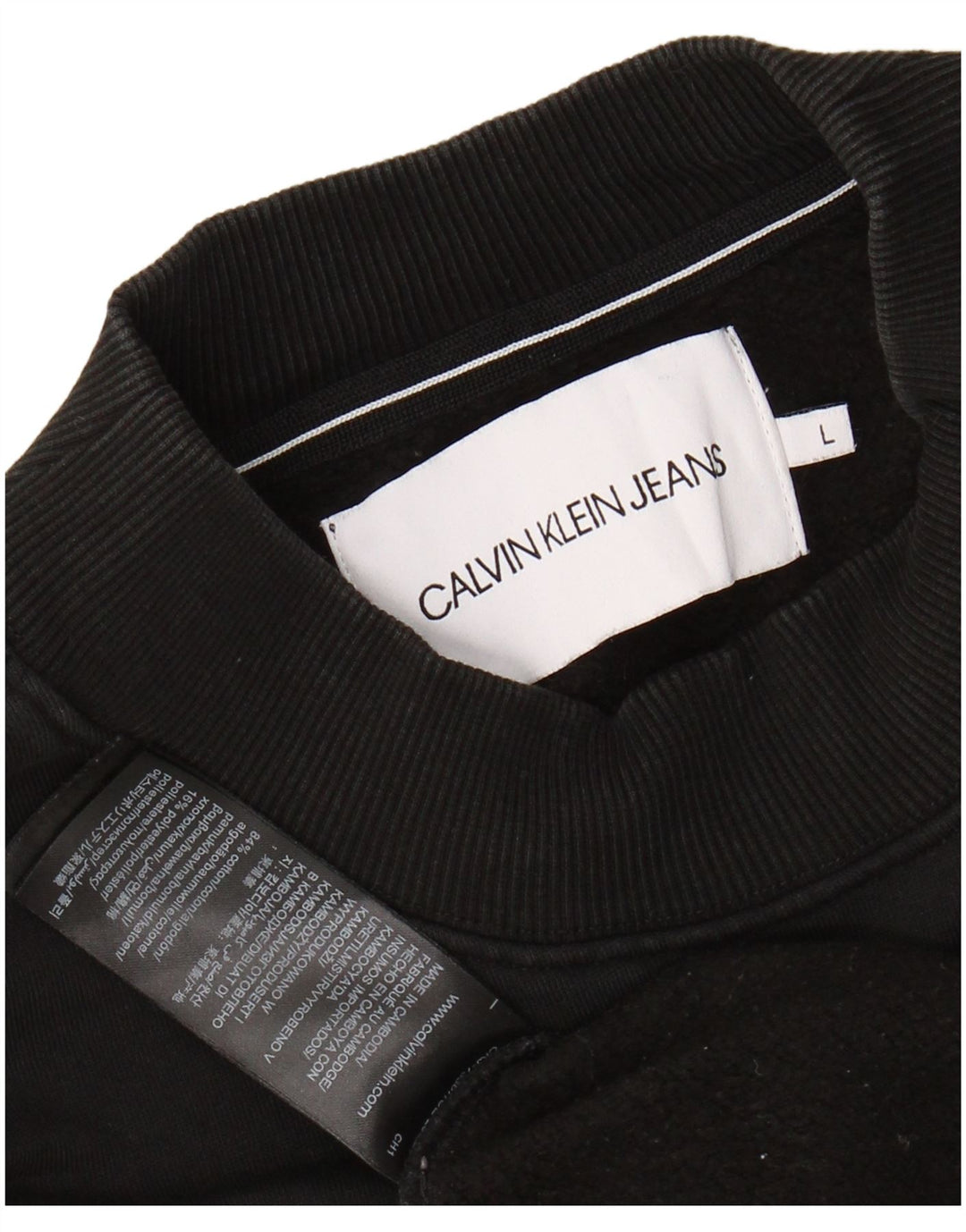 CALVIN KLEIN JEANS Pulover cu grafic pentru femei UK 16 Large Negru