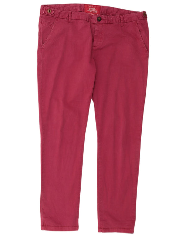 Pantaloni chino slim pentru femei Superdry XL W36 L29 bumbac roz