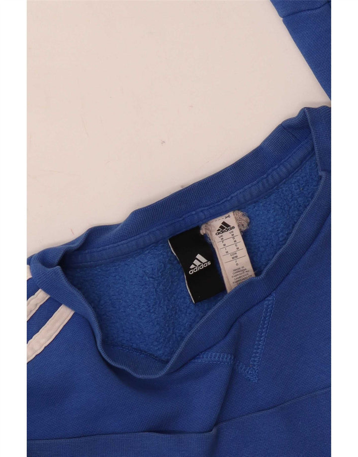 Pulover adidas pentru femei UK 14, bumbac albastru mediu