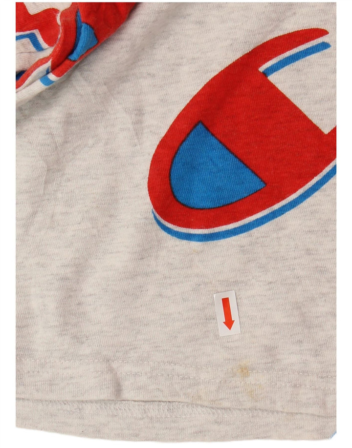 CHAMPION Tricou cu țesătură inversă pentru femei, Top cu grafică, UK 16, mare, gri