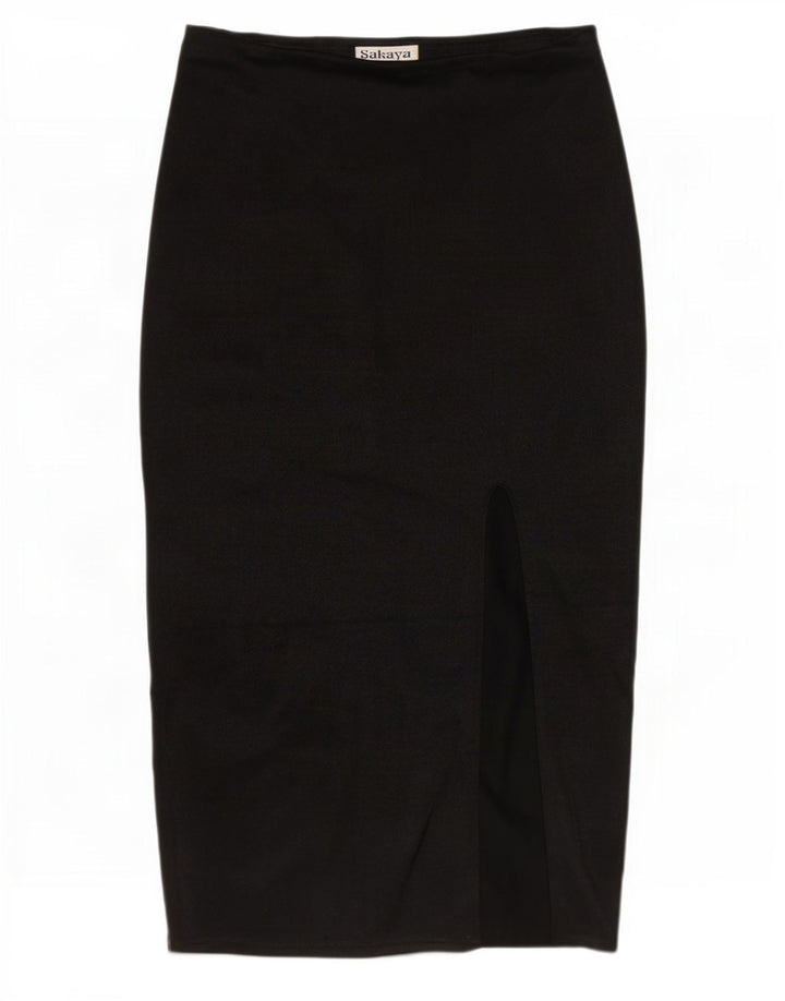 Fusta creion vintage pentru femei W32, mare, negru, nailon