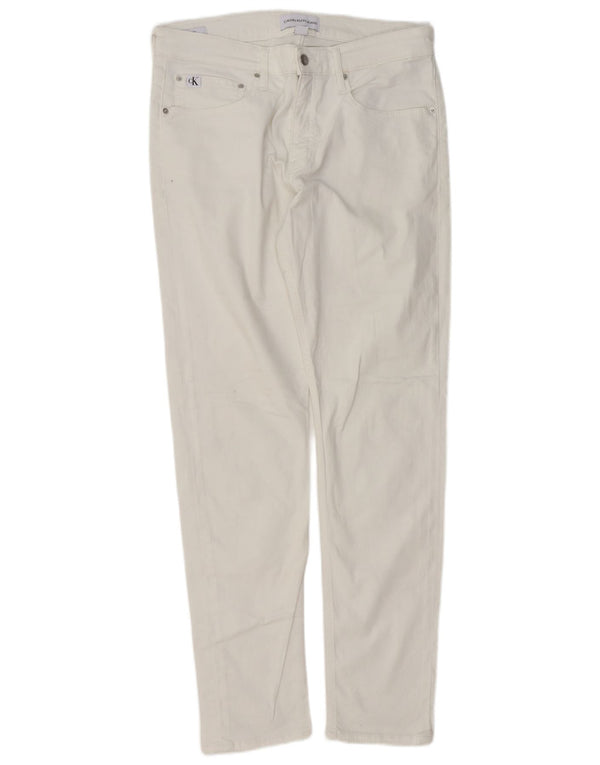 Blugi slim pentru femei Calvin Klein W34 L32 bumbac alb