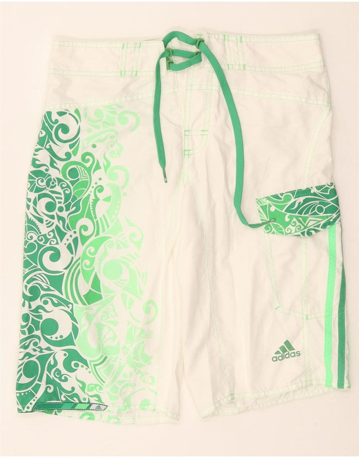 Pantaloni scurți de înot ADIDAS pentru bărbați XS poliester alb Paisley