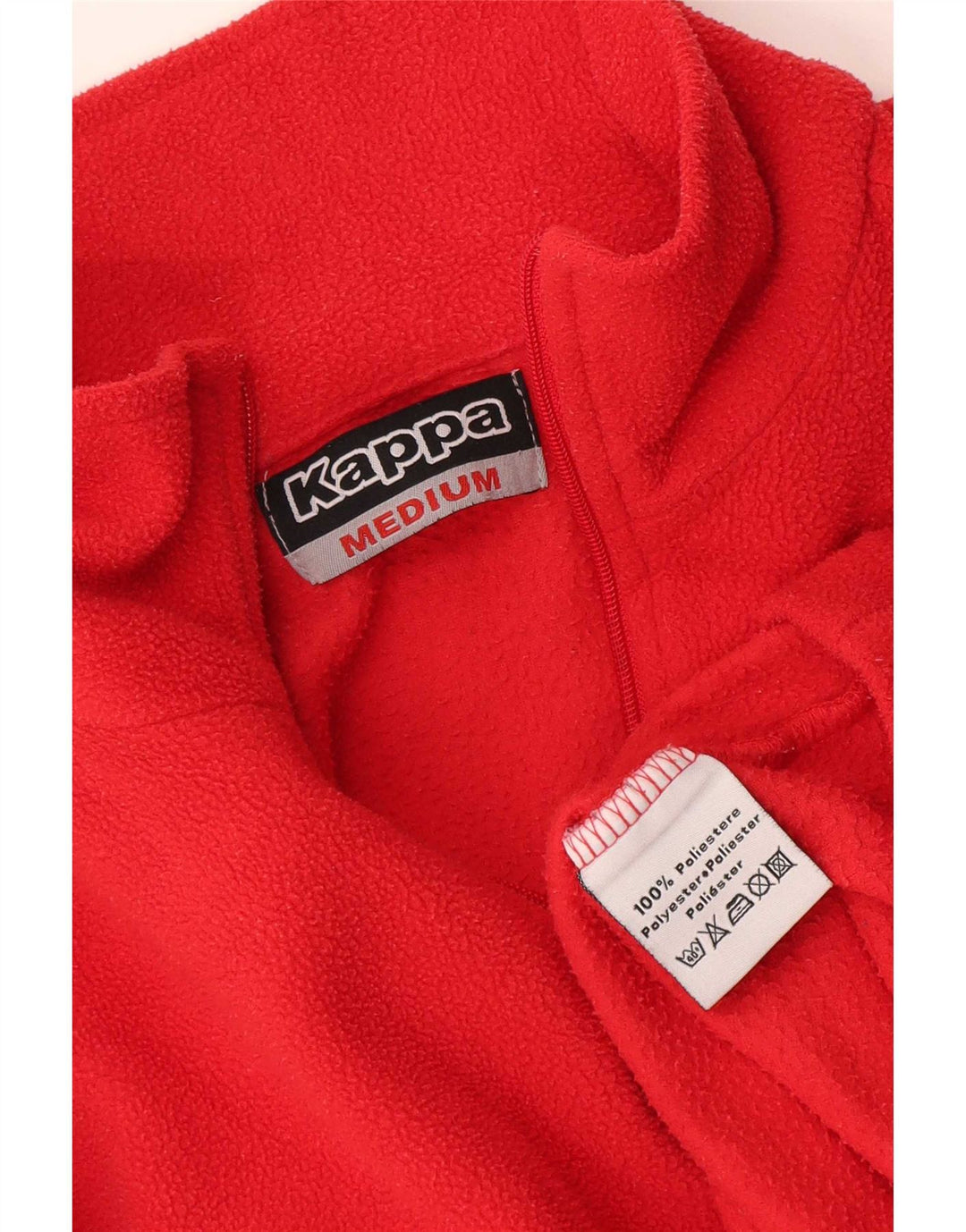 Pulover din fleece pentru bărbați Kappa, cu fermoar, roșu, poliester