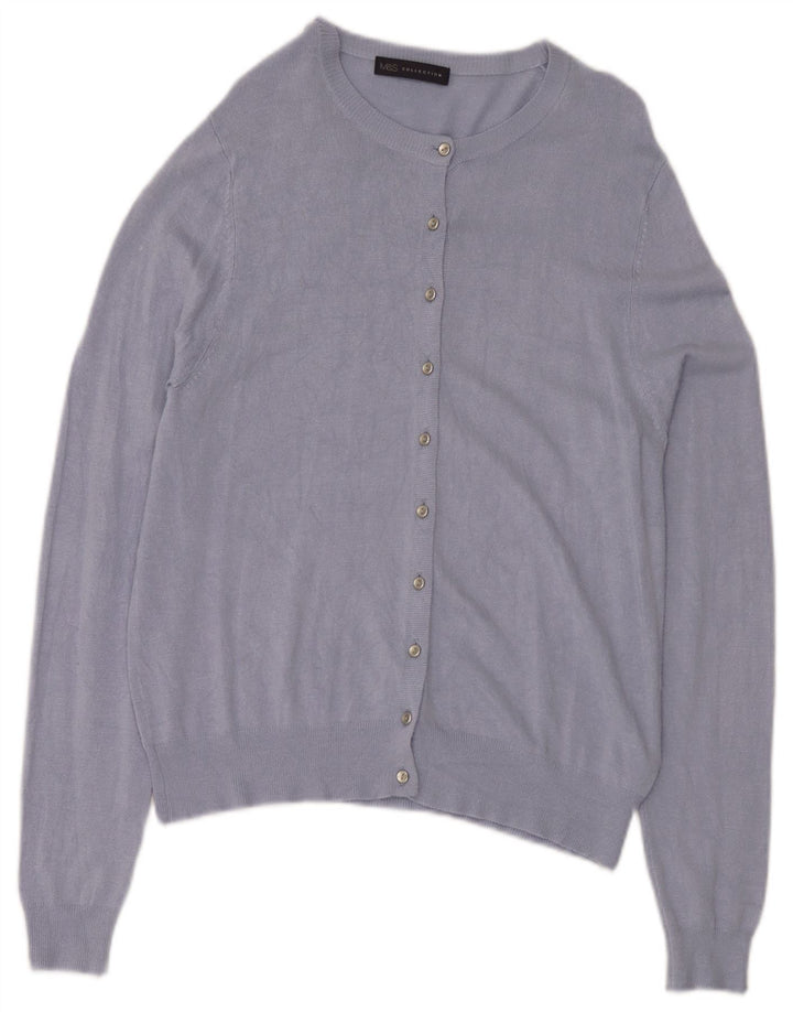 Pulover cardigan pentru femei Marks & Spencer UK 14, mare, albastru, viscoză