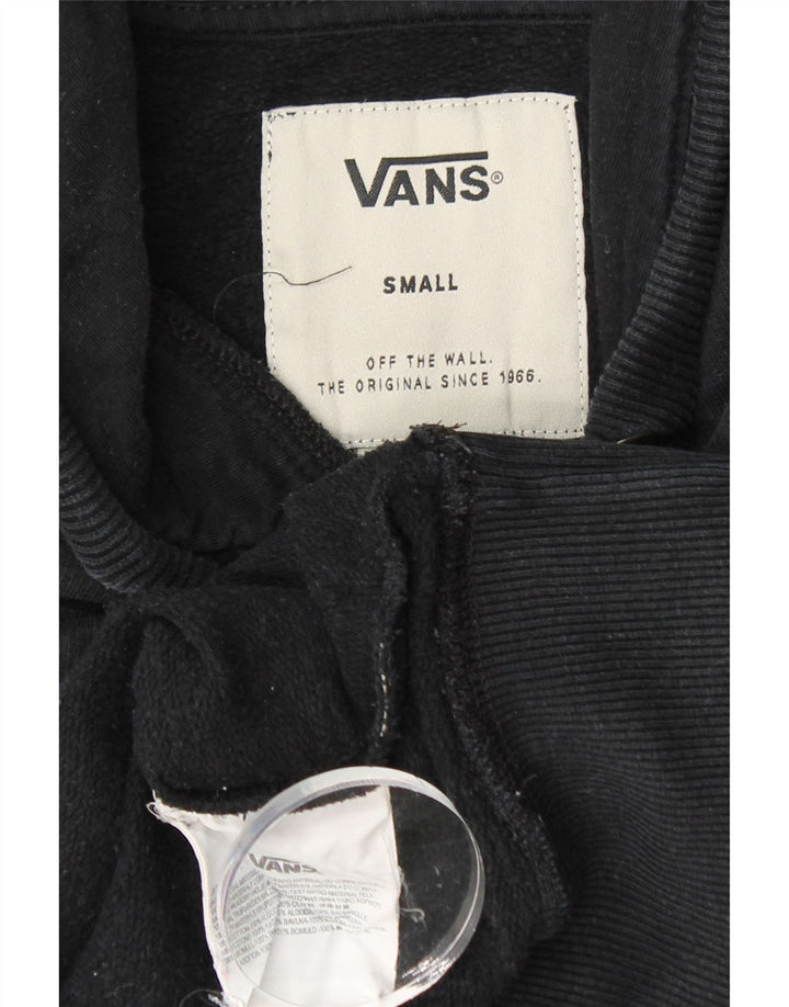 VANS Mens Graphic Hoodie Jumper Small Black Cotton