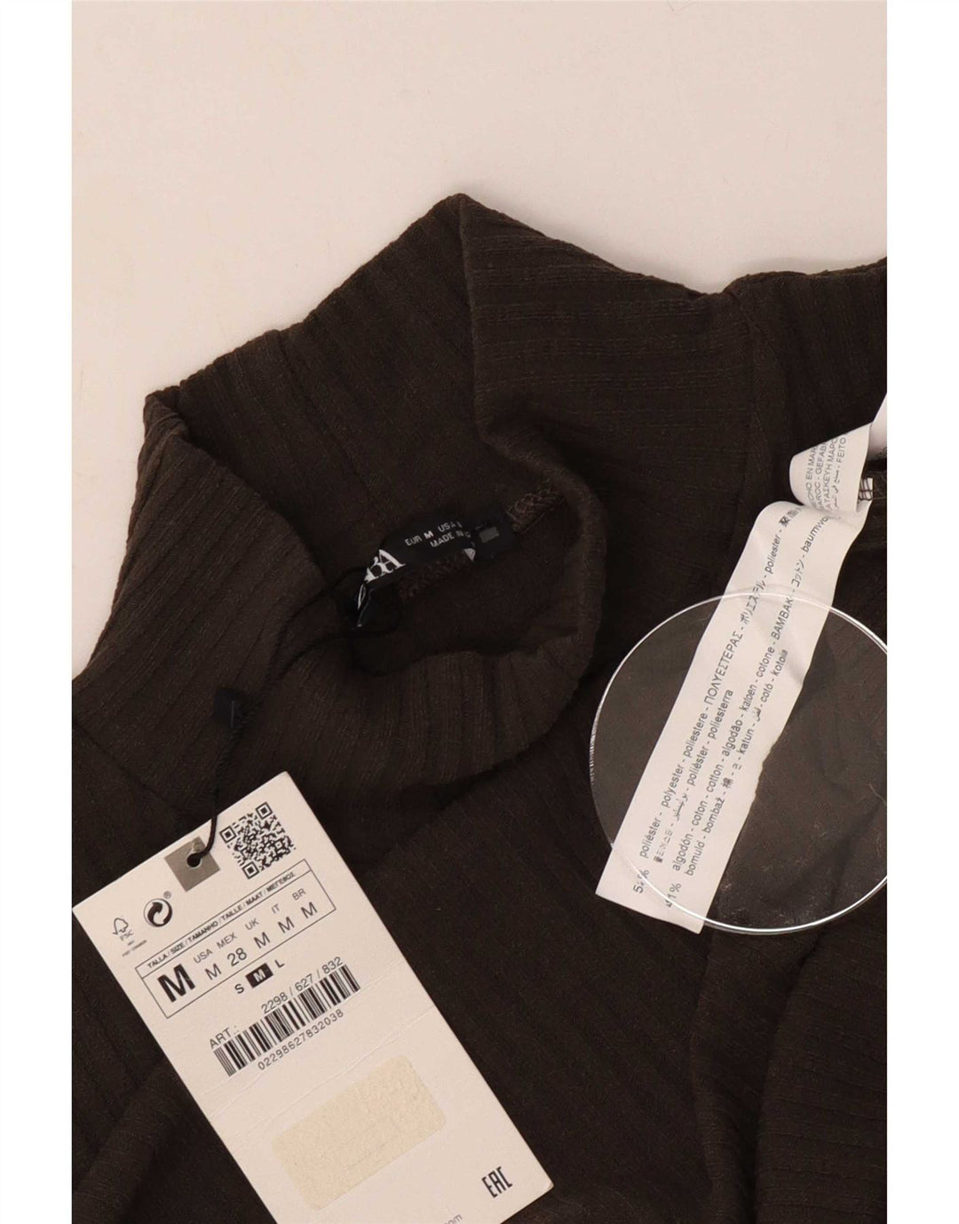 Zara Femei Vest Tank Top UK 12 Poliester Maro Mediu