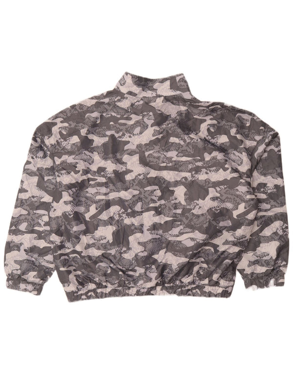 Reebok Womens Oversized Pullover Tracksuit Top UK 16 Large Grey Camouflage