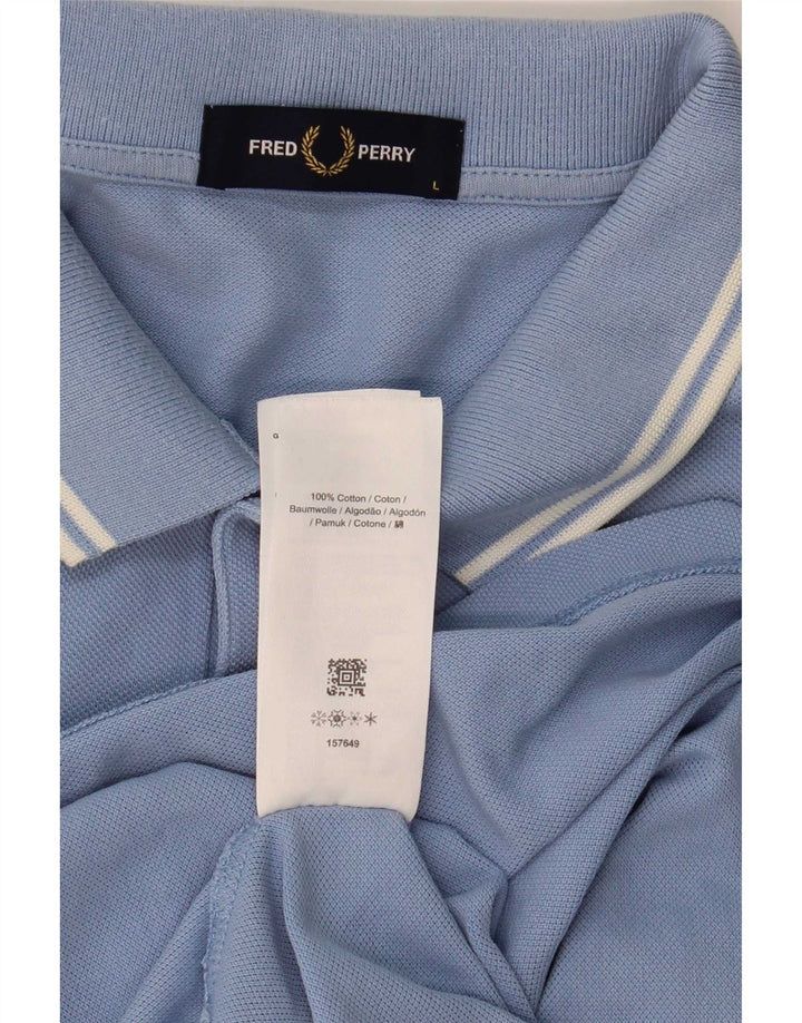 Cămașă polo Fred Perry pentru bărbați, bumbac cu dungi albastre mari