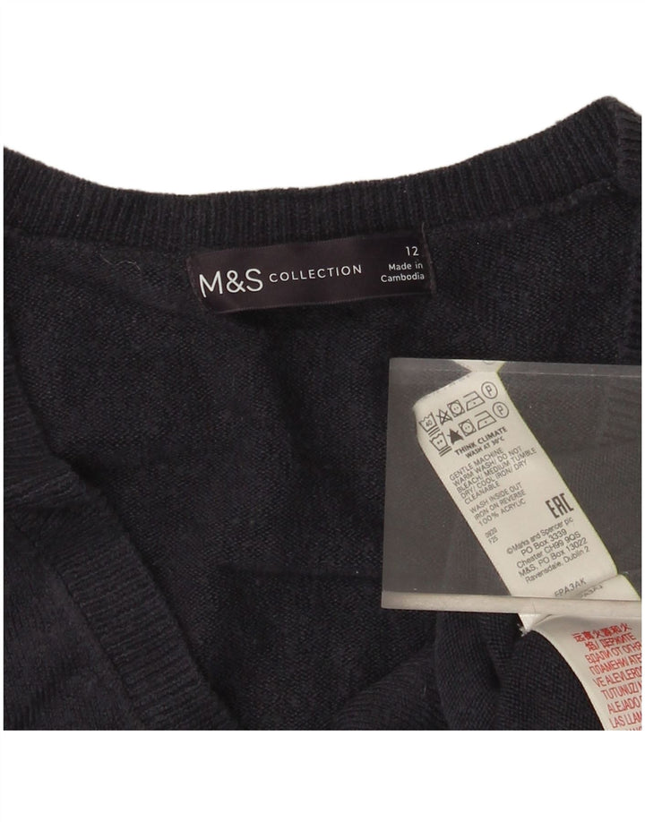 Pulover pentru femei Marks & Spencer cu decolteu în V UK 12 Medium Bleumarin