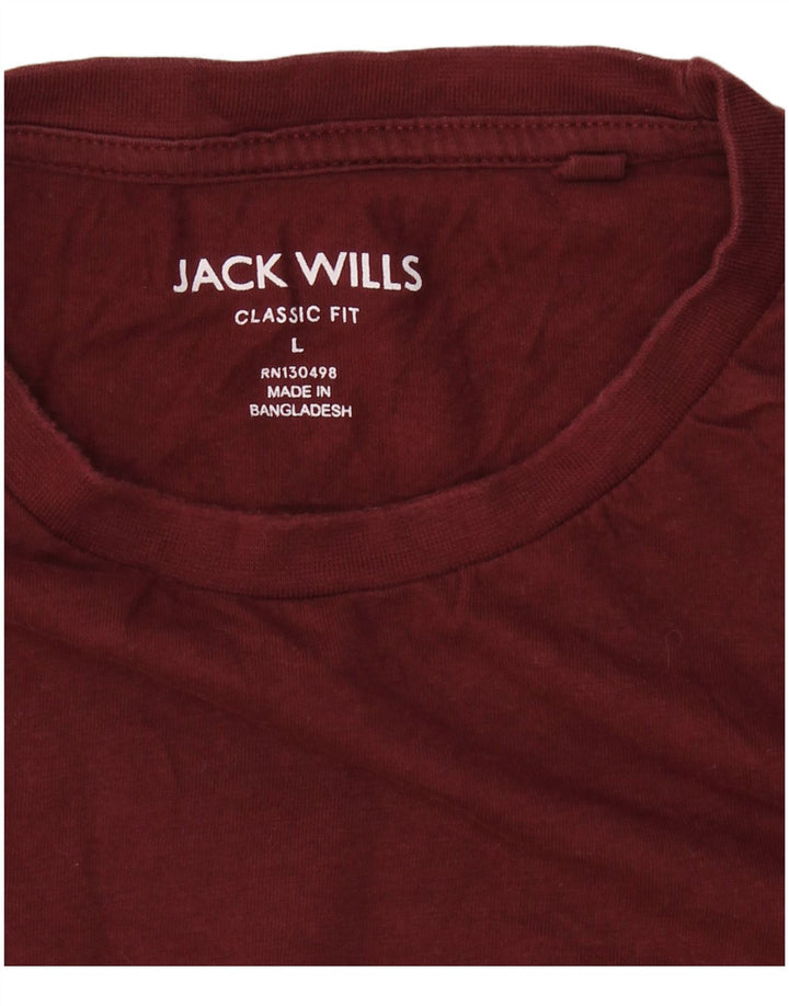 JACK WILLS Tricou cu croiala clasică pentru bărbați Top Large Maroon