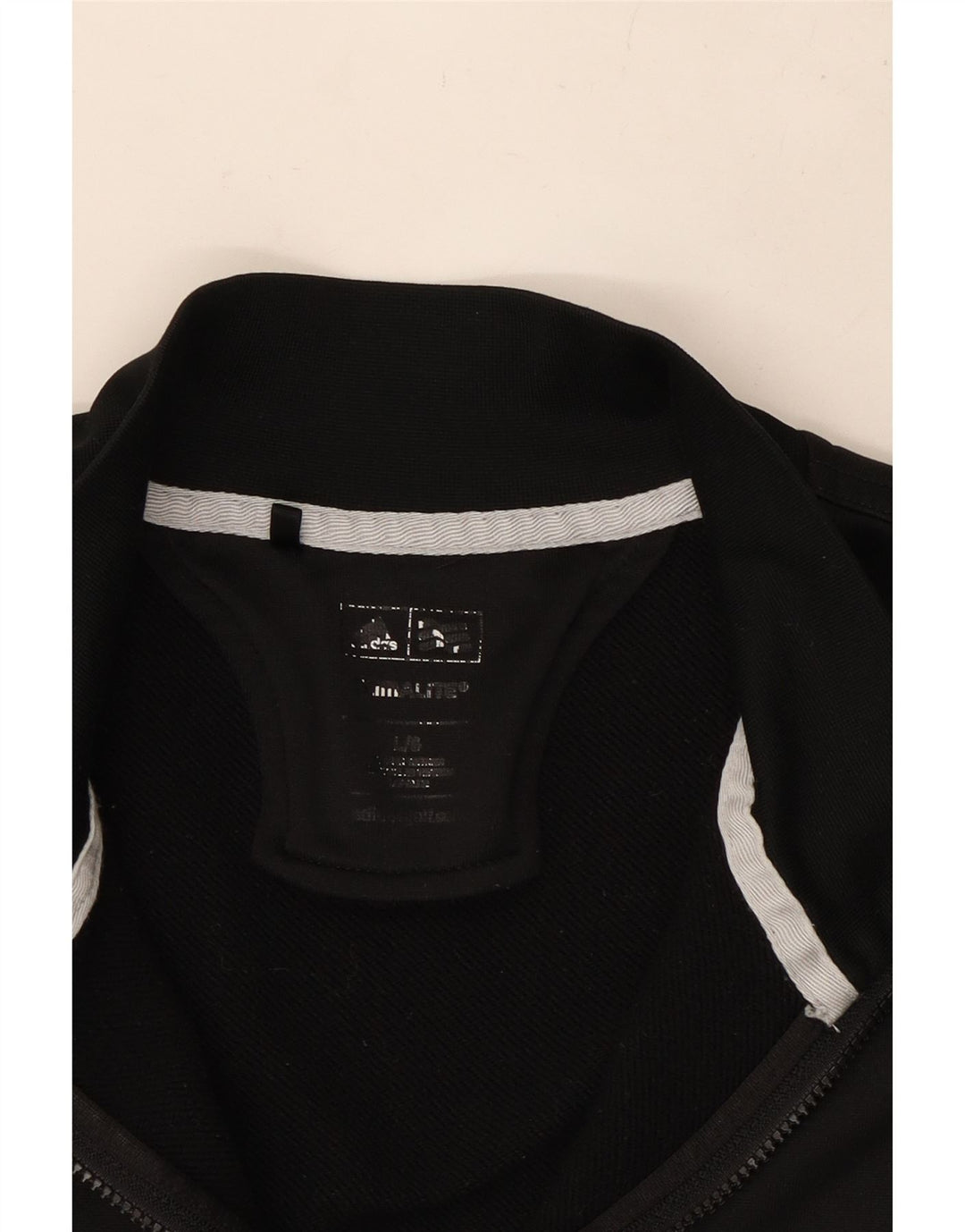 Pulover ADIDAS Climalite pentru bărbați, cu fermoar, cu gât, poliester mare, negru