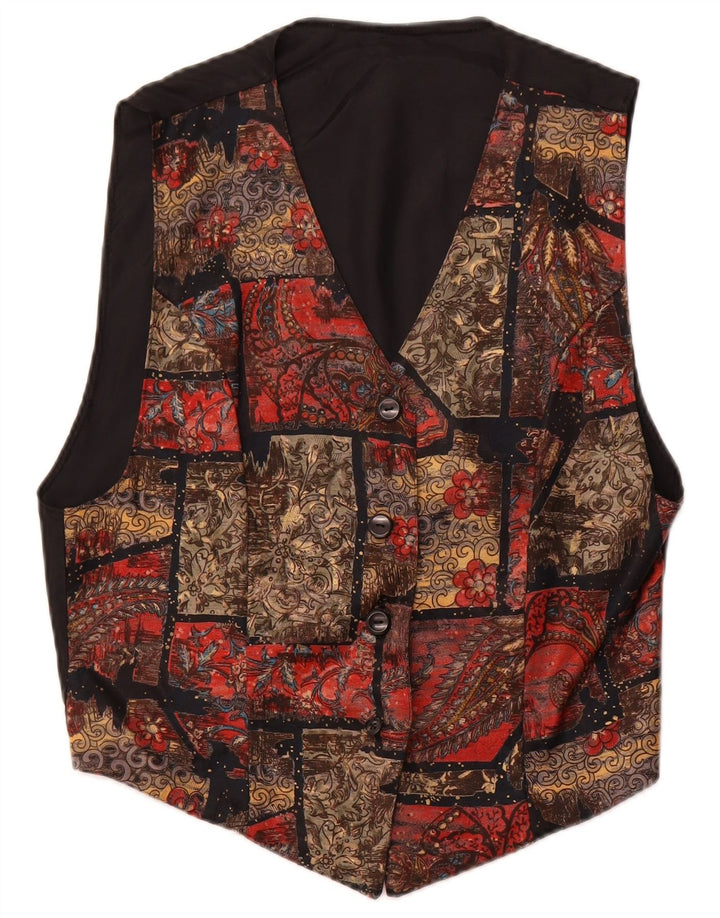 Vestă de damă vintage UK 14 mare, multicoloră, mozaic