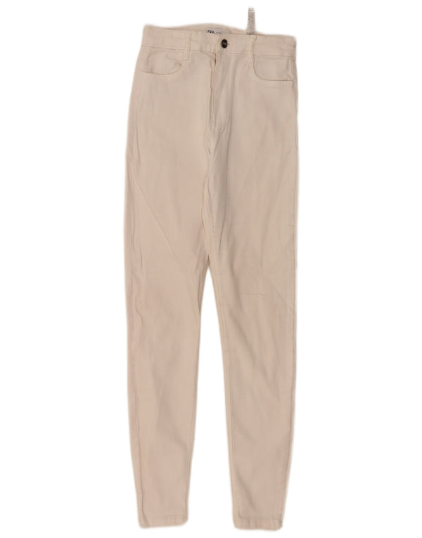 Blugi skinny de damă ZARA EU 36 XS W26 L27 Bumbac alb