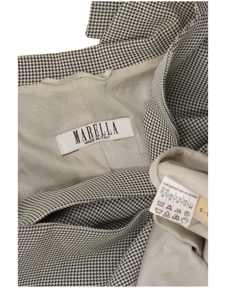 Jachetă Blazer pentru femei Marella cu 3 nasturi UK 14, mare, albă, din viscoză