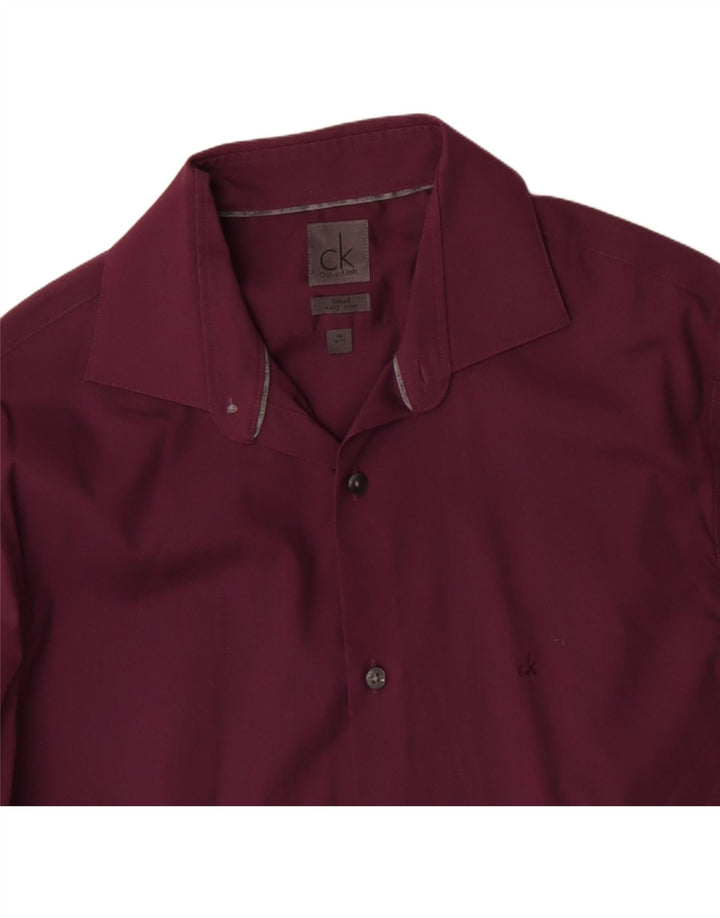 Cămașă pentru bărbați CALVIN KLEIN Mărimea 39 15 1/2 Bumbac Burgundy Mediu
