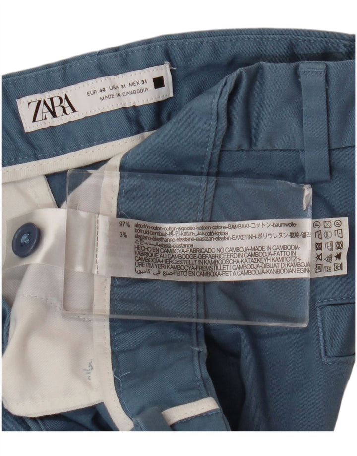 Pantaloni scurți chino pentru bărbați Zara EU 40 Medium W31 Bumbac albastru