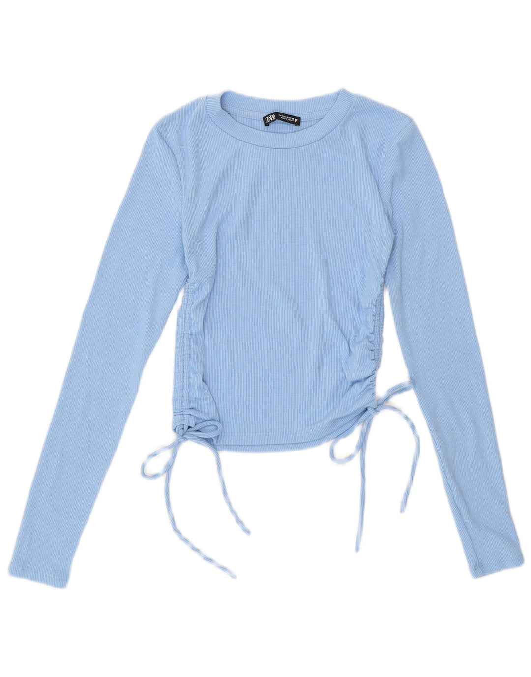 Bluză cu mânecă lungă pentru femei Zara UK 8 Small Blue Poliester