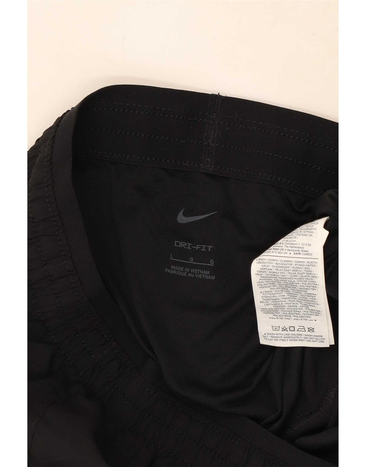 Pantaloni scurți sport Nike Dri Fit pentru femei UK 14, mari, negru, poliester