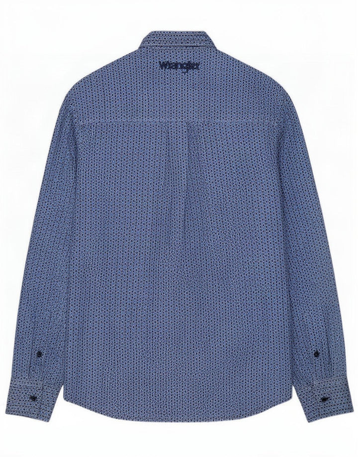 Cămașă pentru bărbați Wrangler, bumbac geometric, albastru mic